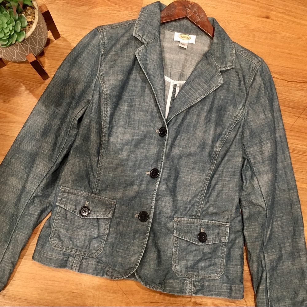 Talbots Denim Blazer Jacket Size 8